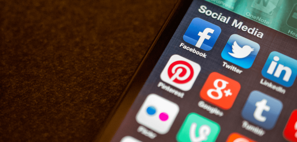 smart phone with social media apps