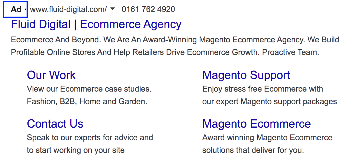 Google Search Ad Label