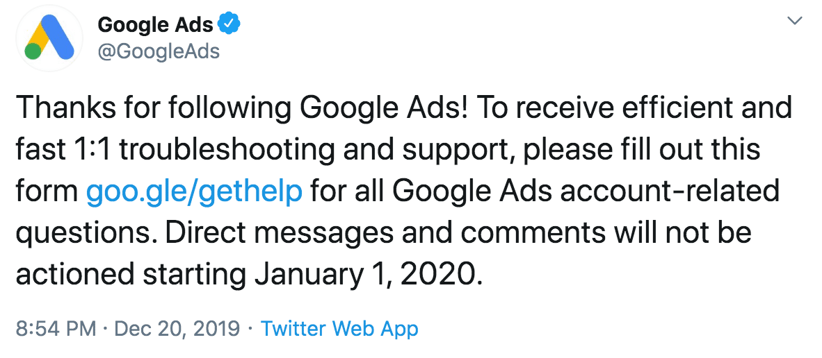 Google Support Social Announcement