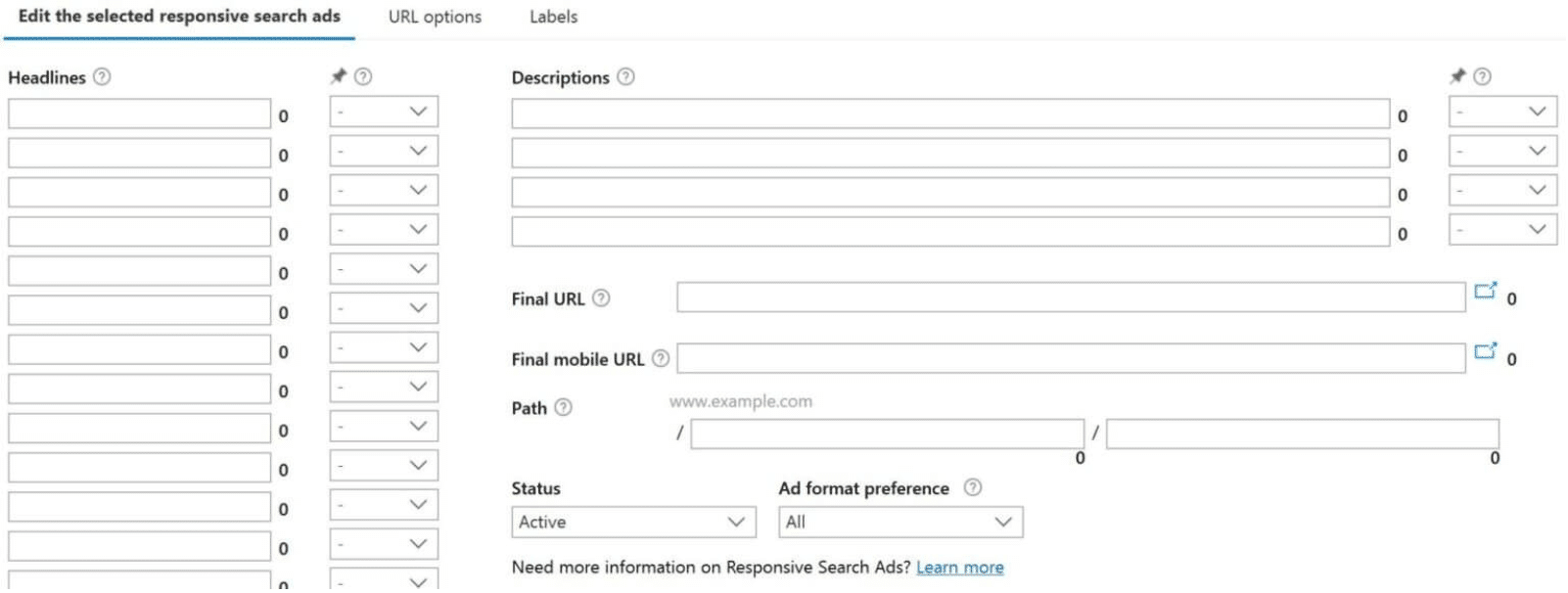 Microsoft Advertising Responsive Search Ads