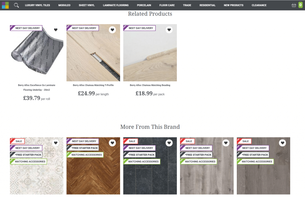 Best4Flooring.com 

Image of two product recommendation carousels
